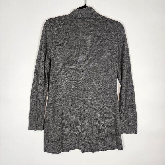 J. Jill Italian Merino Wool Lightweight Long Line Cardigan Sweater Grey Pearlize - Picture 4 of 10